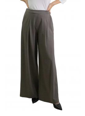 Pantalone con elastico dietro tinta unita palazzo Please